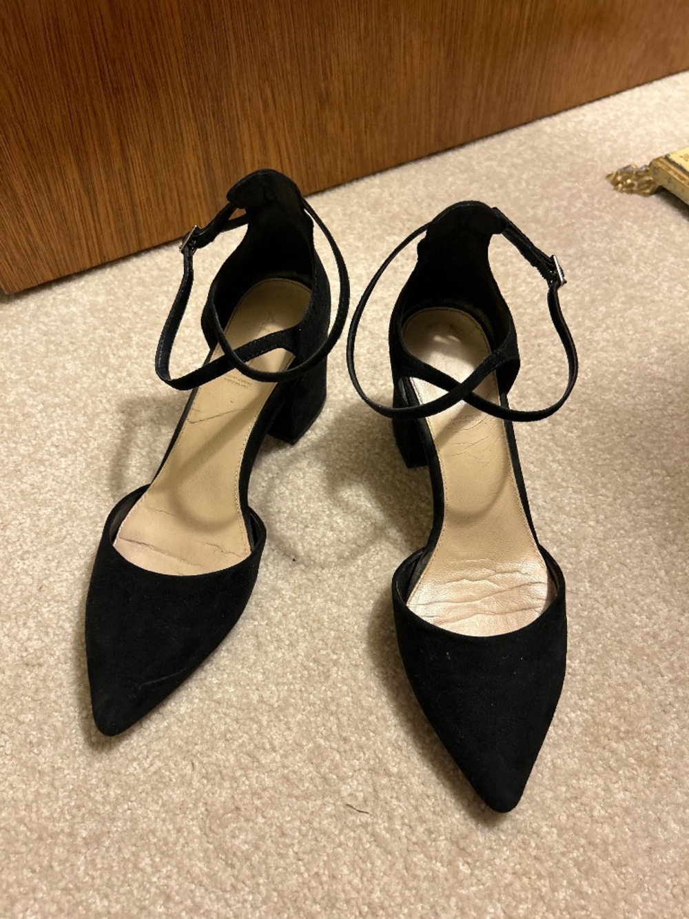 Aldo black suede block heels women 8 Brookshear